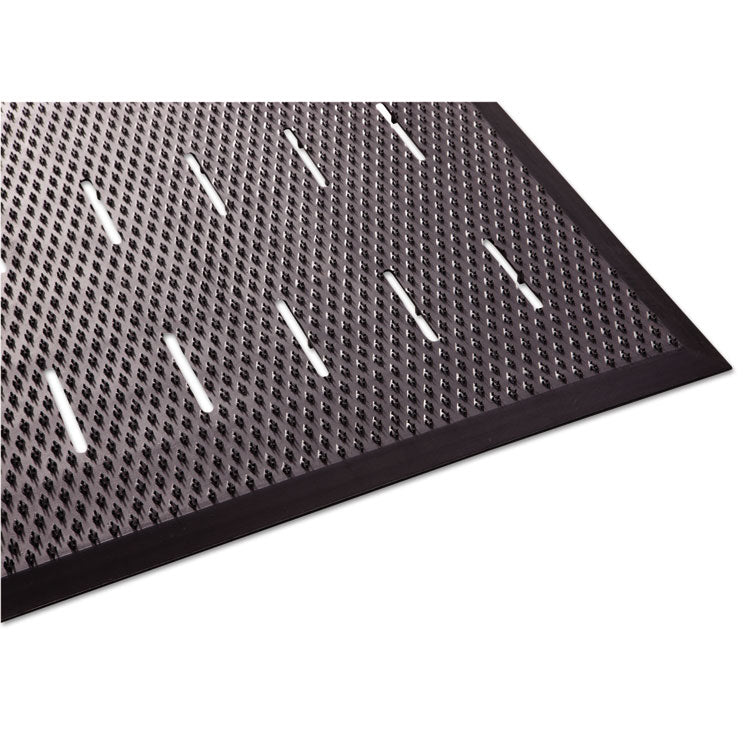 Free Flow Comfort Utility Floor Mat, 36" x 48", Black Non-Slip Vented Surface