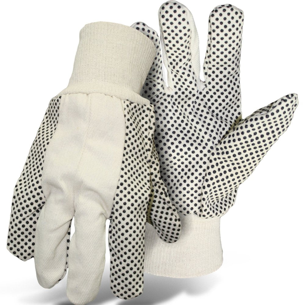 PIP Econ COTTON/POLYESTER Glove PVC DOT Grip 8OZ L, 12 Pairs/Dozen