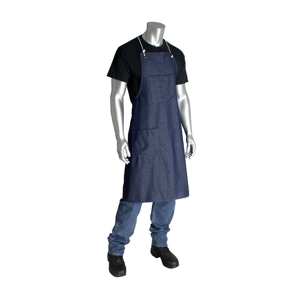 PIP Denim Apron - TWO Pockets, 12/Dozen