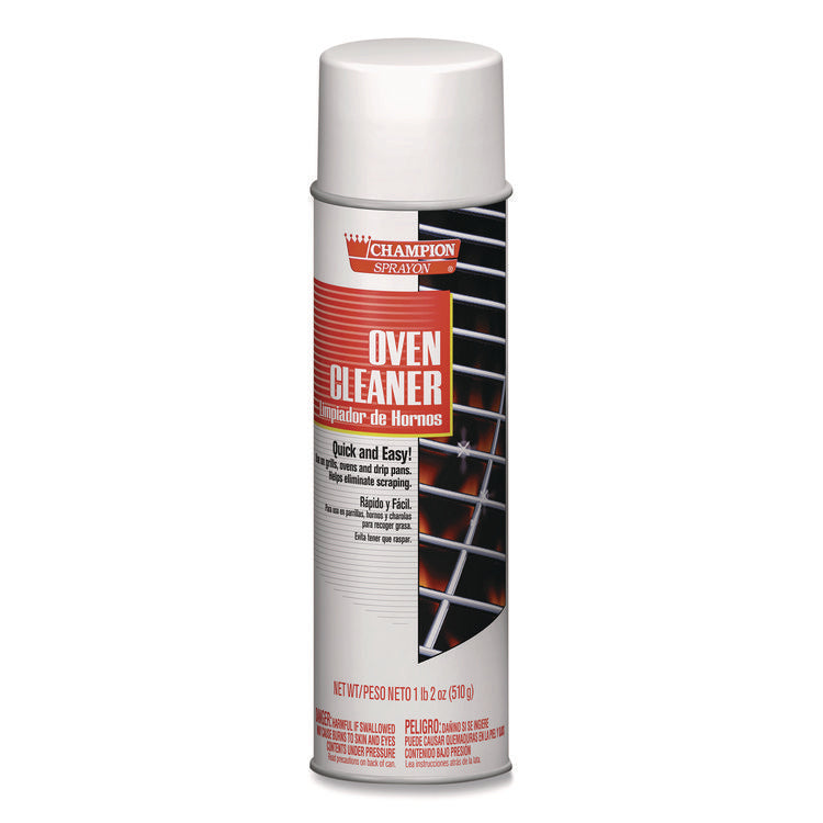 Champion Sprayon Oven Cleaner, 18 oz Aerosol Spray, 12/Carton