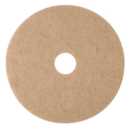 Ultra High-Speed Natural Blend Floor Burnishing Pads 3500, 19" Diameter, Tan, 5/Carton