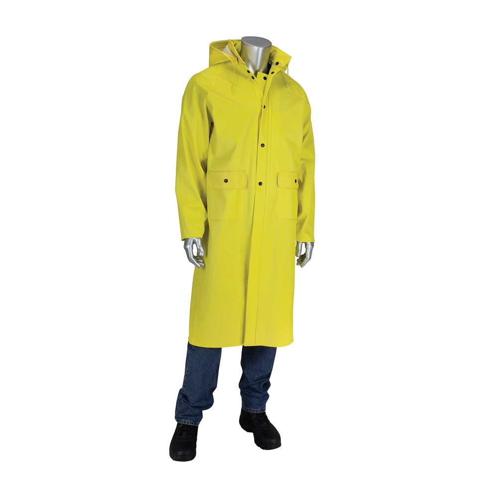 PIP Ribbed PVC 48" Jacket With Hood - 0.65 MM