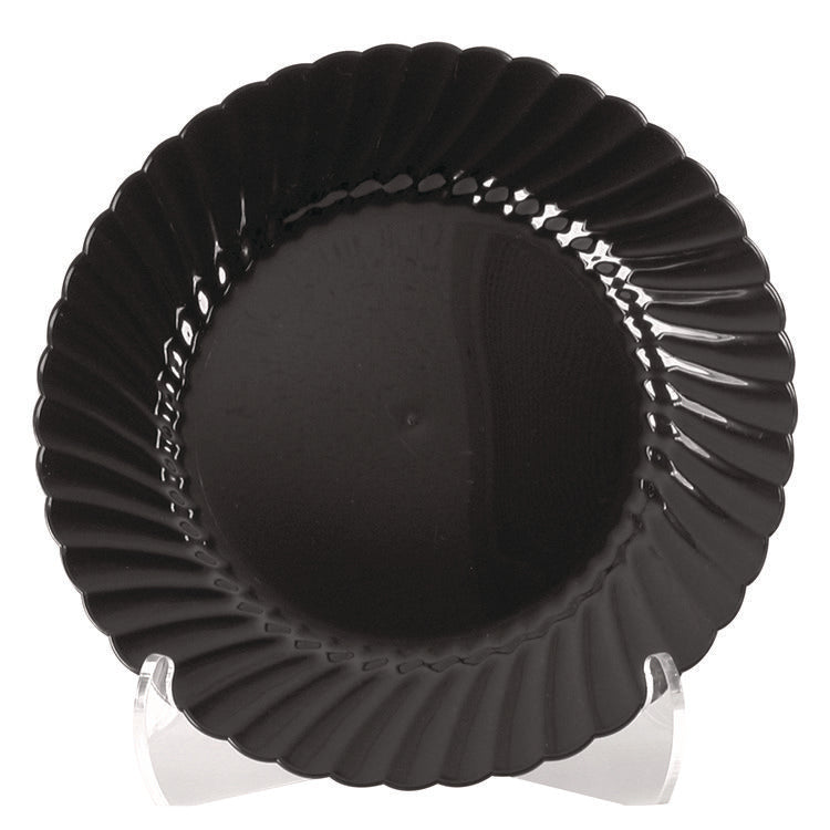 Classicware Plastic Plates, 7.5" dia, Black, 10/Pack, 18 Packs/Carton