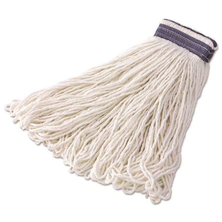 Looped-End Mop Head, Rayon, 24 oz, White, 12/Carton