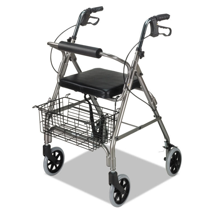Ultra Lightweight Rollator, Adjusts 33.75" to 38", 300 lbs Capacity, Titanium
