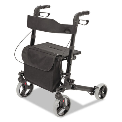 Gateway Aluminum Rollator, Adjusts 31" to 36", 300 lbs Capacity, Black