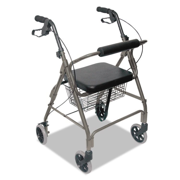 Ultra Lightweight Rollator, Adjusts 33.75" to 38", 300 lbs Capacity, Titanium
