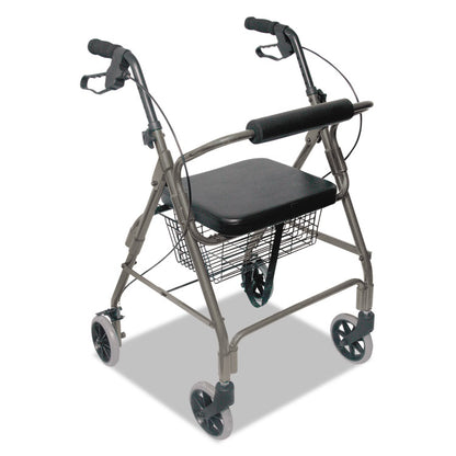 Ultra Lightweight Rollator, Adjusts 33.75" to 38", 300 lbs Capacity, Titanium