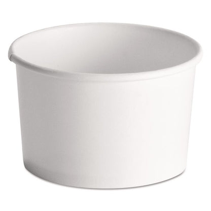 Squat Paper Food Container, 8 oz to 10 oz, White, 50/Pack, 20/Carton