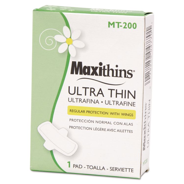 Maxithins Vended Ultra-Thin Pads, Size 4, Maxi Absorbency, 200/Carton