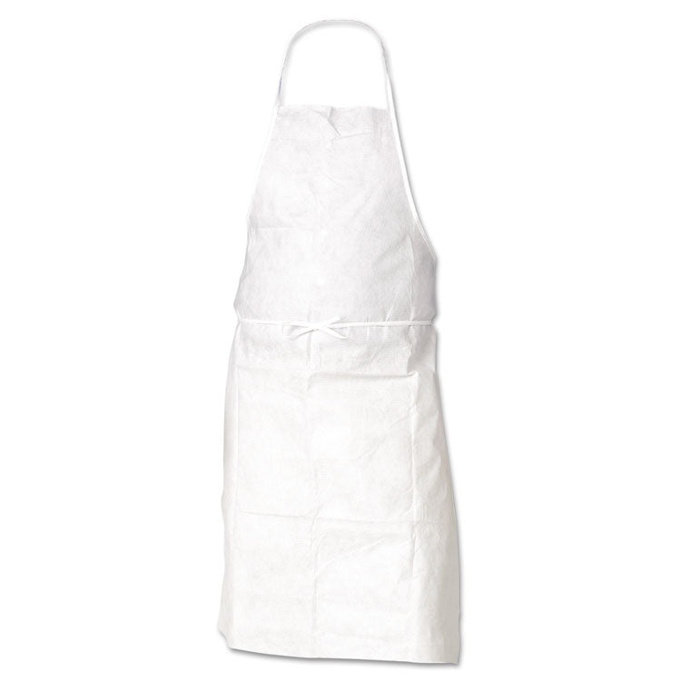 A10 Light Duty Aprons, Spun-Bonded Polyproylene, One Size Fits Most, White, 100/Carton