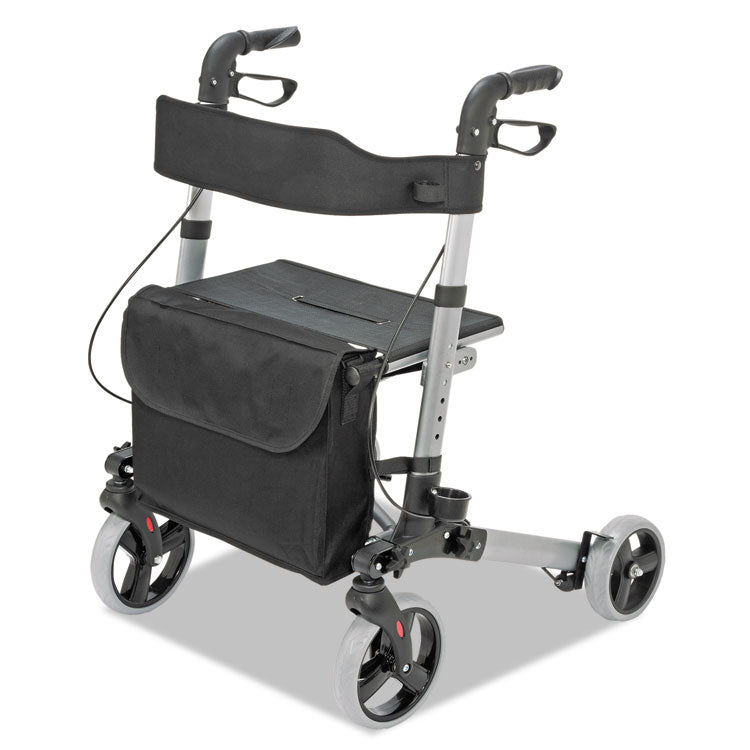 Gateway Aluminum Rollator, Adjusts 31" to 36", 300 lbs Capacity, Titanium