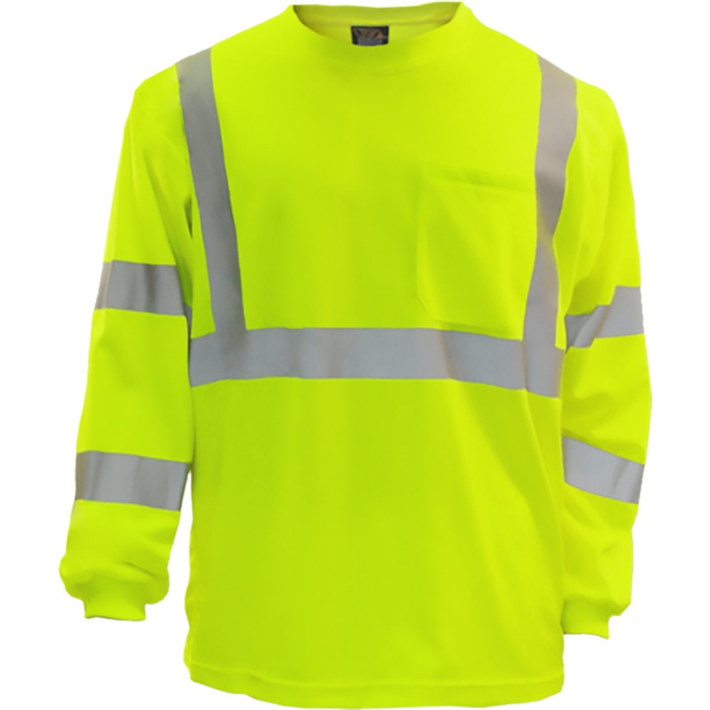 Reflective Apparel by PIP Type R CL3 L-sleeve Shirt YEL 2T