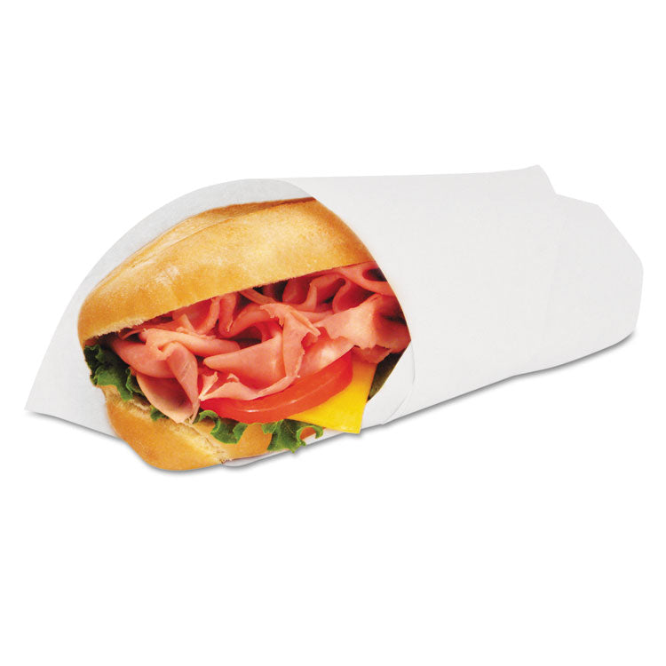 Grease-Resistant Paper Wraps and Liners, 14 x 14, White, 1,000/Box,  4 Boxes/Carton