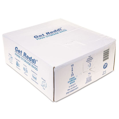 Food Bags, 5.5 gal, 1.2 mil, 10" x 8" x 24", Clear, 500/Carton