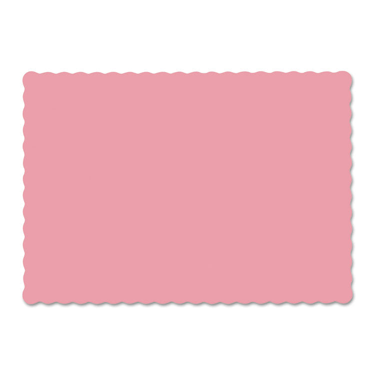 Placemats, Smooth Surface, Scalloped Edges, 13.5" x 9.5", Dusty Rose, 1,000/Carton