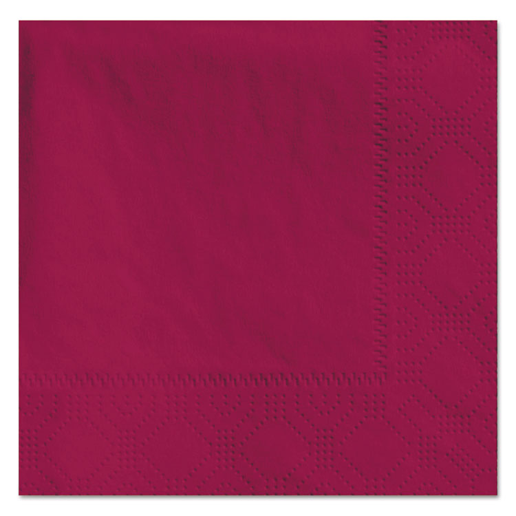 Embossed Beverage Napkins, 2-Ply, 9.5 x 9.5, Burgundy, 1,000/Carton