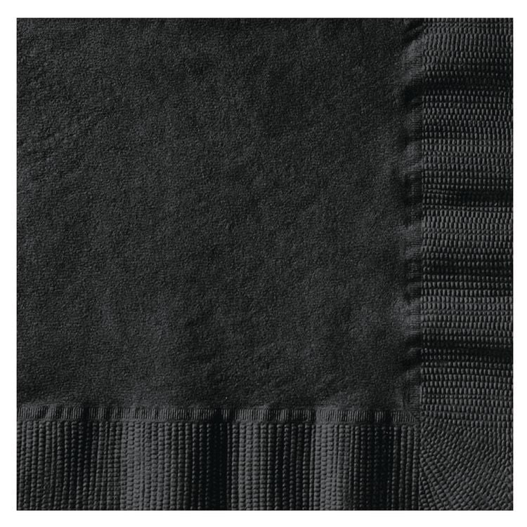 Embossed Beverage Napkins, 1-Ply, 10 x 10, Black, 1,000/Carton
