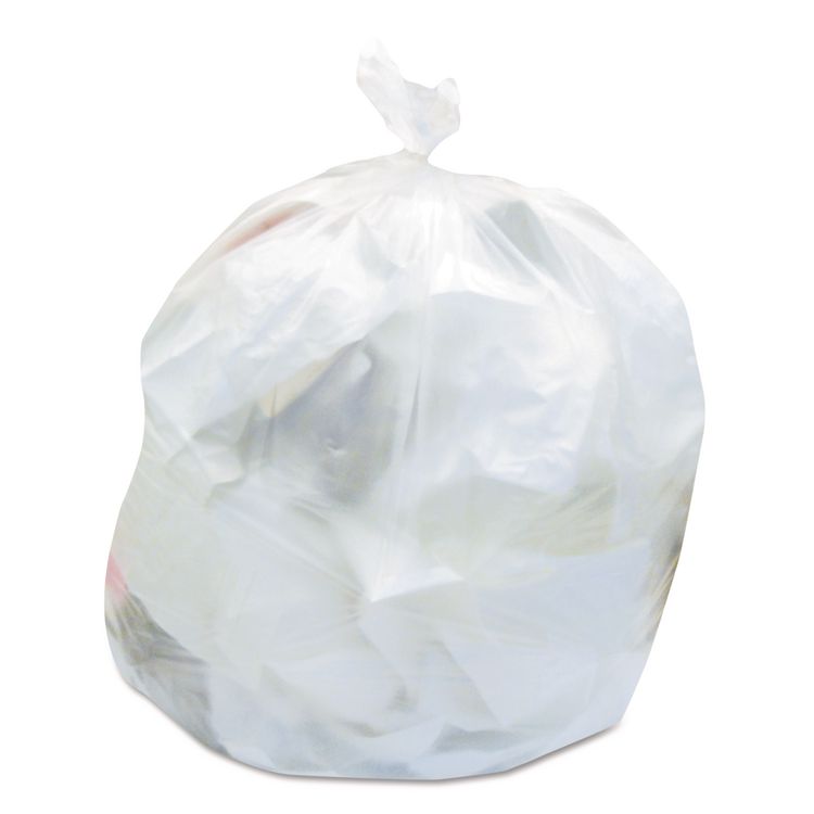 Linear Low Density Can Liners with AccuFit Sizing, 44 gal, 0.9 mil, 37" x 50", Clear, 50/Box