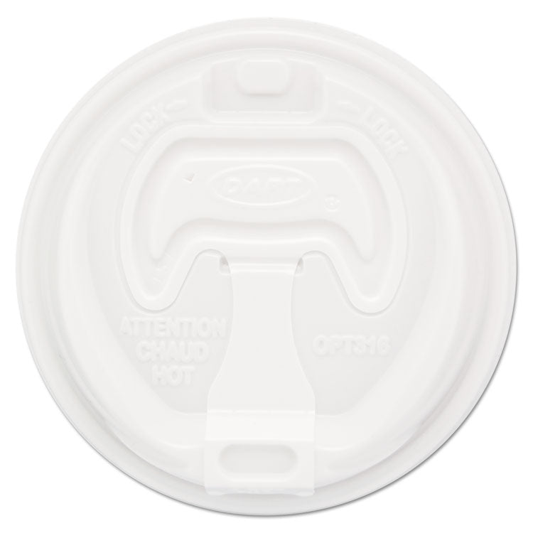 Optima Reclosable Lid, Fits 12 oz to 24 oz Hot Cups, Plastic, White, 100/Pack, 10 Packs/Carton