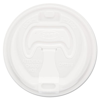 Optima Reclosable Lid, Fits 12 oz to 24 oz Hot Cups, Plastic, White, 100/Pack