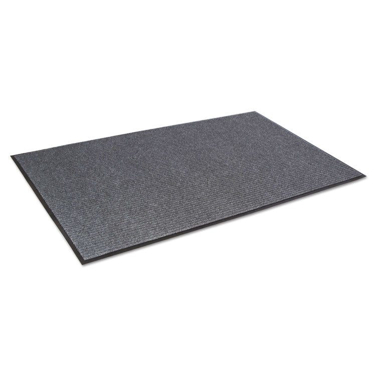 Needle-Rib Wiper/Scraper Mat, Rectangular, Gray Ribbed Surface, 36" x 60"