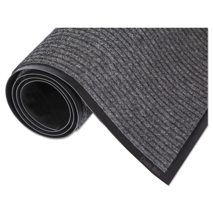 Needle-Rib Wiper/Scraper Mat, Rectangular, Gray Ribbed Surface, 48" x 72"