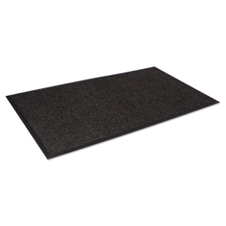 Super-Soaker Wiper/Scraper Mat with Gripper Bottom, Rectangular, Charcoal Gray Loop Pile Surface, 36" x 10 ft