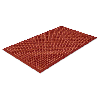 Grease-Resistant Safewalk-Light Wet/Oily Floor Anti-Fatigue Drainage Mat, 0.5" Thick, 36 x 60, Terra Cotta Perforated Surface