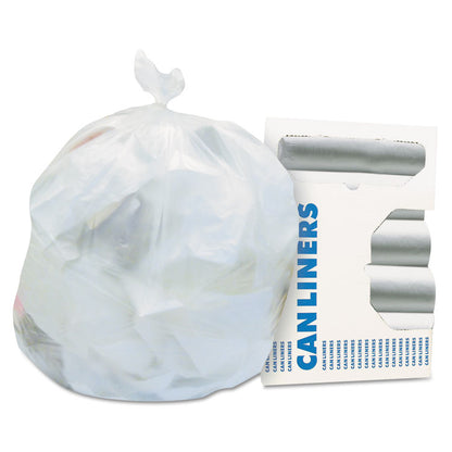 High-Density Waste Can Liners, 30 gal, 10 mic, 30" x 37", Natural, 500/Carton