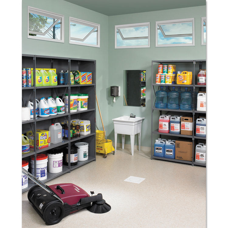 Closed Commercial Steel Shelving, Five-Shelf, 36w x 18d x 75h, Medium Gray