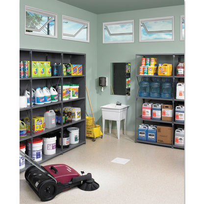 Closed Commercial Steel Shelving, Five-Shelf, 36w x 18d x 75h, Medium Gray