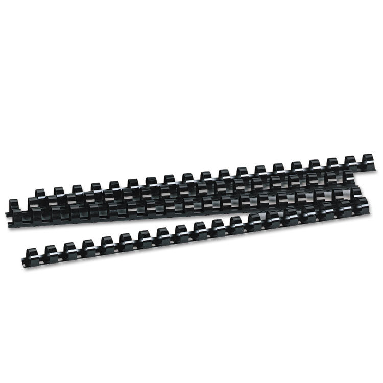 Plastic Comb Bindings for 11 x 8.5 Documents, 19 Rings, 0.5" (90-Sheet) Capacity, Black, 100/Pack