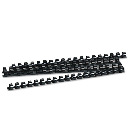Plastic Comb Bindings for 11 x 8.5 Documents, 19 Rings, 0.5" (90-Sheet) Capacity, Black, 100/Pack