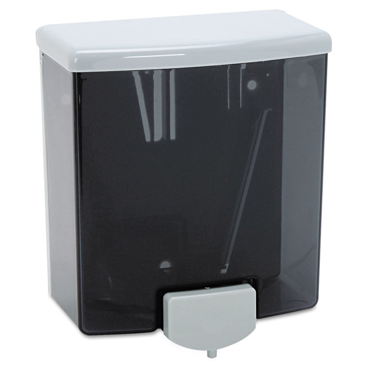 Surface-Mounted Liquid Soap Dispenser, 40 oz, 5.81 x 3.31 x 6.88, Black/Gray