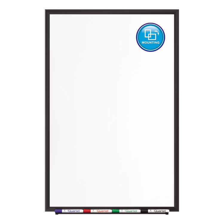Classic Series Porcelain Magnetic Dry Erase Board, 72" x 48", White Surface, Black Aluminum Frame
