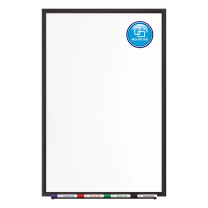 Classic Series Porcelain Magnetic Dry Erase Board, 72" x 48", White Surface, Black Aluminum Frame