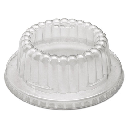 Flat-Top Dome PET Plastic Lids, For 12 oz Containers, 4.34" Diameter x 1.5" h, Clear, 1,000/Carton