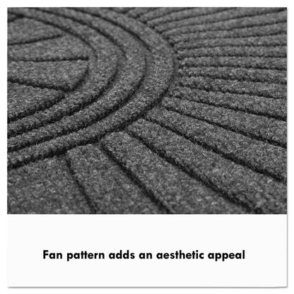 EcoGuard Diamond Floor Mats, Rectangular with Single Fan, Charcoal Gray Carpeted Surface, 96" x 48"