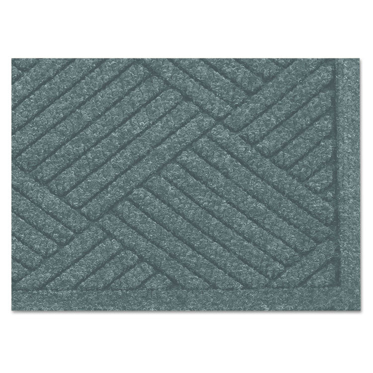 EcoGuard Diamond Floor Mats, Rectangular with Single Fan, Charcoal Gray Carpeted Surface, 96" x 48"