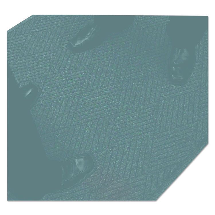 EcoGuard Diamond Floor Mats, Rectangular with Single Fan, Charcoal Gray Carpeted Surface, 96" x 48"