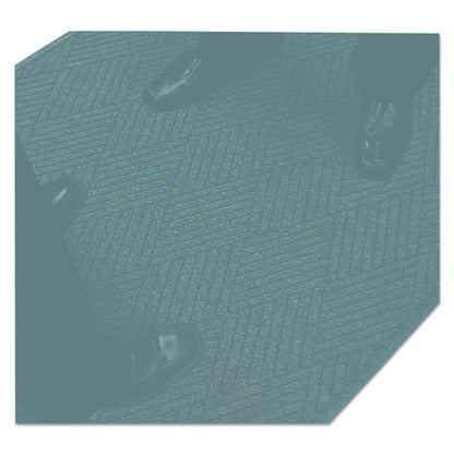 EcoGuard Diamond Floor Mats, Rectangular with Single Fan, Charcoal Gray Carpeted Surface, 96" x 48"