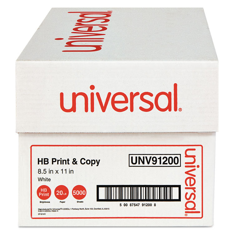 High-Bright Multipurpose Paper, 20 lb Bond Weight, 8.5 x 11, White, 500 Sheets/Ream, 10 Reams/Carton