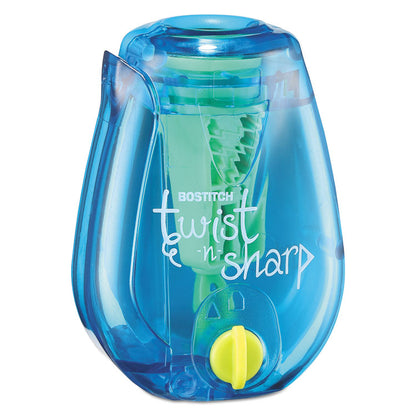 Twist-n-Sharp Pencil Sharpener, One-Hole, 3.5 x 1.25 x 5.5, Randomly Assorted Colors