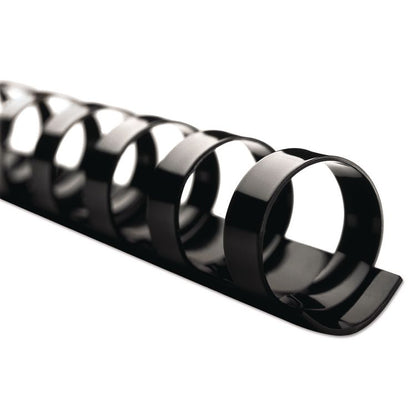 CombBind Standard Spines for 11 x 8.5 Documents, 19 Rings, 0.25" (25-Sheet) Capacity, Black, 100/Box