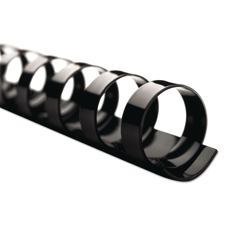 CombBind Standard Spines for 11 x 8.5 Documents, 19 Rings, 0.75" (160-Sheet) Capacity, Black, 100/Box