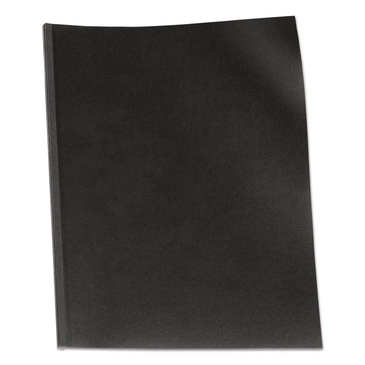 VeloBind Pre-Punched Presentation Covers with Leatherlike Texture, Paper, Square Corners, 11 x 8.5, Black, 50/Pack