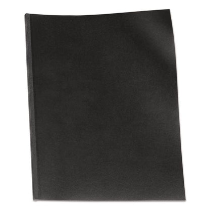 VeloBind Pre-Punched Presentation Covers with Leatherlike Texture, Paper, Square Corners, 11 x 8.5, Black, 50/Pack