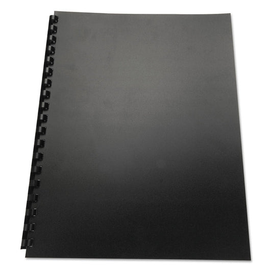100% Recycled Poly Binding Cover, Plastic, Square Corners, 11 x 8.5, Black, 25/Pack