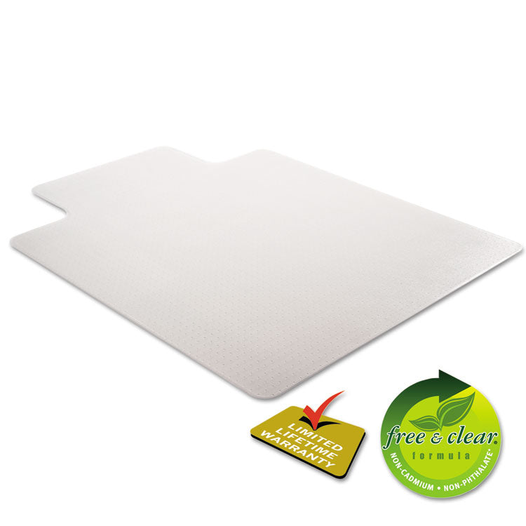 SuperMat Frequent Use Chair Mat for Medium Pile Carpeted Floors, Rectangular with Wide Lip, 45" x 53", Clear, Ships Flat
